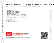 Zadní strana obalu CD Bruch, Mozart: Tria pro klarinet, violu a klavír
