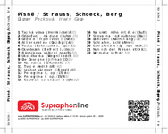 Zadní strana obalu CD Písně / Strauss, Schoeck, Berg