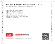 Zadní strana obalu CD Dvořák: Klavírní kvintety č. 1 a 2