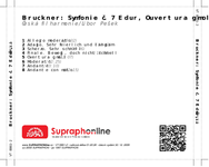 Zadní strana obalu CD Bruckner: Symfonie č. 7 E dur, Ouvertura g moll