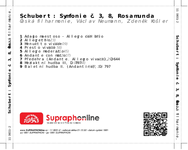 Zadní strana obalu CD Schubert: Symfonie č. 3, 8, Rosamunda