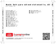 Zadní strana obalu CD Bach: Suity pro sólové violoncello, díl 2