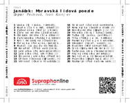Zadní strana obalu CD Janáček: Moravská lidová poezie