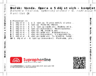 Zadní strana obalu CD Dvořák: Vanda. Opera o 5 dějstvích - komplet