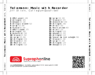 Zadní strana obalu CD Telemann: Music with Recorder