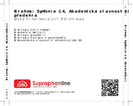 Zadní strana obalu CD Brahms: Symfonie č.4, Akademická slavnostní předehra