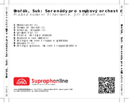 Zadní strana obalu CD Dvořák, Suk: Serenády pro smyčcový orchestr