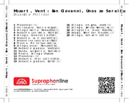 Zadní strana obalu CD Mozart, Vent: Don Giovanni, Únos ze Serailu