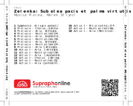 Zadní strana obalu CD Zelenka: Sub olea pacis et palma virtutis
