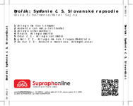 Zadní strana obalu CD Dvořák: Symfonie č. 5, Slovanské rapsodie