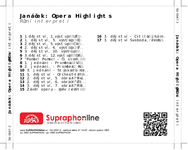 Zadní strana obalu CD Janáček: Opera Highlights