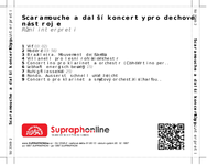 Zadní strana obalu CD Scaramouche a další koncerty pro dechové nástroje