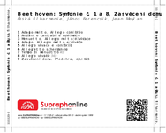 Zadní strana obalu CD Beethoven: Symfonie č. 1 a 8, Zasvěcení domu