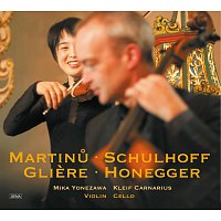 Přední strana obalu CD Mika Yonezawa and Kleif Carnarius play Martinu, Schulhoff, Gliere and Honegger