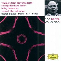 Přední strana obalu CD Henze:  Whispers from Heavenly Death; 5 Neapolitan Songs; Being Beauteous; Essay on Pigs