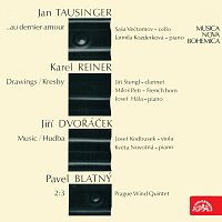 Přední strana obalu CD Tausinger:...au dernier amour, Reiner: Kresby, Dvořáček: Hudba, Blatný: 2:3