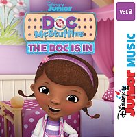 Přední strana obalu CD Disney Junior Music: Doc McStuffins - The Doc Is In Vol. 2