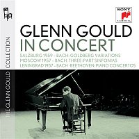 Přední strana obalu CD Glenn Gould in Concert: Salzburg 1959 (Bach); Moscow 1957 (Bach); Lenningrad 1957 (Bach, Beethoven)