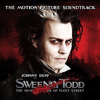 Přední strana obalu CD Sweeney Todd, The Demon Barber of Fleet Street, The Motion Picture Soundtrack