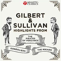 Přední strana obalu CD Gilbert & Sullivan: Highlights from: The Pirates of Penzance, The Mikado & The Gondoliers