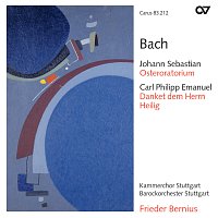 Přední strana obalu CD Bach, J.S.: Oster-Oratorium, BWV 249; Bach, C. P. E.: Danket dem Herrn H. 824e; Heilig H. 778