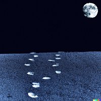 Fuszspuren auf dem Mond