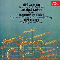 Přední strana obalu CD Gemrot: Tance a reflexe, Košut: Gepard, Podešva: Koncert pro violu a orchestr, Matys: Naléhavost času