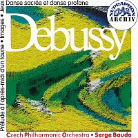 Přední strana obalu CD Debussy: Faunovo odpoledne, Obrazy pro orchestr, Hry, Tance pro harfu a smyčcový orchestr