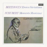 Přední strana obalu CD Beethoven: Eroica Variations / Schubert: Moments Musicaux / Britten: Introduction & Rondo alla burlesca; Mazurka elegiaca